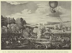 Bataille de Fleurus, 8 messidor an II (26 juin 1794), pendant laquelle le ballon captif militaire observe tous les
