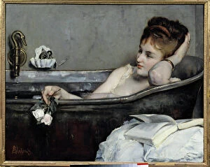 The bath or the woman in the bath or the bathtub Painting by Alfred Stevens (1823-1906