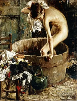 Washing Collection: Bathing, (oil on canvas)