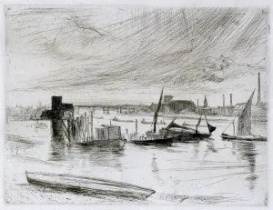 Battersea Dawn (Cadogan Pier), 1863 (etching) Battersea Dawn (Cadogan Pier), 1863 (etching)