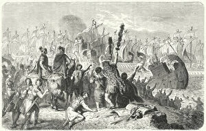 Battle of Actium, 31 BC (engraving)
