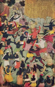 Battle Between the Armies of Rama and Ravana, Moghul (gouache on paper) Battle Between the Armies of Rama and Ravana, Moghul (gouache on paper)