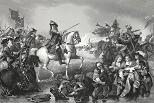 Battle of the Boyne, engraved by W. French (litho) Battle of the Boyne, engraved by W. French (litho)