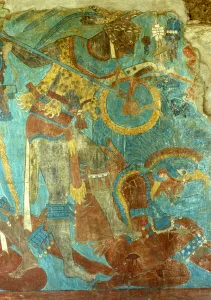 Battle of Cacaxtla, Late Classic period (mural) Battle of Cacaxtla, Late Classic period (mural)