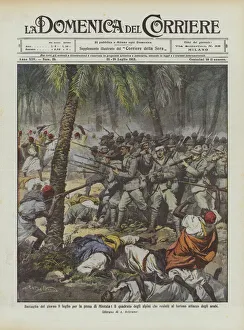 Battle of the day 8 July for the capture of Misrata, the square of the Alpine that resists... (colour litho) Battle of the day 8 July for the capture of Misrata, the square of the Alpine that resists... (colour litho)