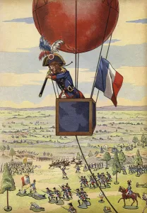 Battle of Fleurus with balloon (colour litho) Battle of Fleurus with balloon (colour litho)