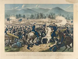 The Battle of Gettysburg, Pa., July 3rd, 1863 (hand-coloured lithograph with blue-tint) The Battle of Gettysburg, Pa., July 3rd, 1863 (hand-coloured lithograph with blue-tint)