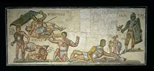 Battle between Gladiators, 320 AD (mosaic)