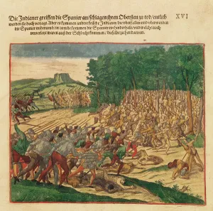 Battle between the Indians and the Spanish in which the Spanish colonel was beaten to Battle between the Indians and the Spanish in which the Spanish colonel was beaten to