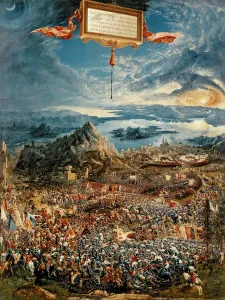 The Battle of Issus, or The Victory of Alexander the Great, 1529 (oil on panel) The Battle of Issus, or The Victory of Alexander the Great, 1529 (oil on panel)