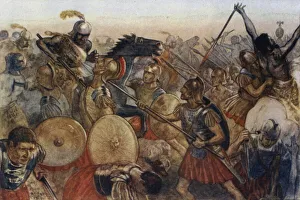 Battle of Lake Trasimene, Italy, Second Punic War, 217 BC (colour litho) Battle of Lake Trasimene, Italy, Second Punic War, 217 BC (colour litho)