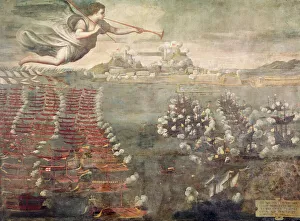 Battle of Lepanto. Victorious ships entering the Port of Messina (oil on canvas) Battle of Lepanto. Victorious ships entering the Port of Messina (oil on canvas)