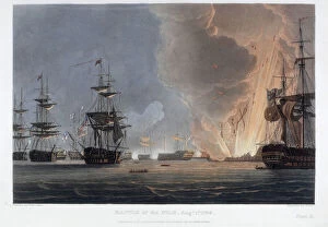 Admiral Nelson Gallery: Battle of the Nile, August 1798 (coloured engraving)