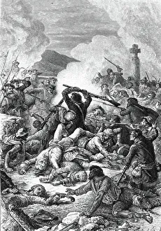 Corsica Gallery: Battle of Ponte Novu in Corsica between french army led by Comte de Vaux