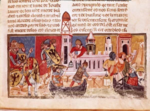 Battle on the Ramparts of Jerusalem, illustration from '