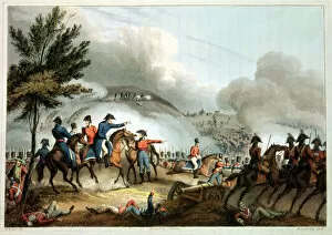 Battlefield Gallery: Battle of Salamanca, 22nd July 1812, etched by J. Clarke, coloured by M. Dubourg