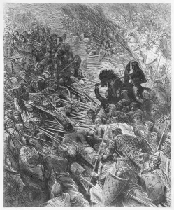 Battle scene, illustration from Orlando Furioso by Ludovico Ariosto (1474-1533) Battle scene, illustration from Orlando Furioso by Ludovico Ariosto (1474-1533)