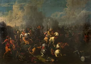 Medical Supplies Gallery: Battle Scene (oil on canvas)