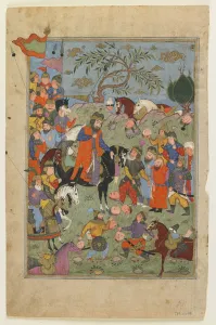 Battle scene from a Shahnama (Book of kings), 1580 (opaque watercolor Battle scene from a Shahnama (Book of kings), 1580 (opaque watercolor