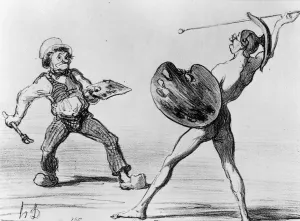 Battle of the Schools - Idealism and Realism, illustration from the series Battle of the Schools - Idealism and Realism, illustration from the series
