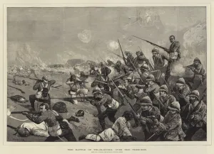Anglo Egyptian War Gallery: The Battle of Tel-el-Kebir, over the Trenches (engraving)
