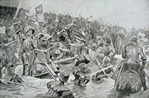 The Battle of Towton in 1461, illustration from Hutchinsons '