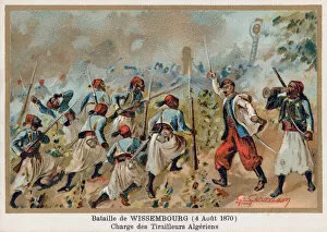 Battle Of Wissembourg Gallery: Battle of Wissembourg, Charge of Algerian Skirmishers (chromolitho)
