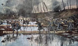 The Battle of the Yser in 1914 (oil on canvas) The Battle of the Yser in 1914 (oil on canvas)
