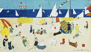 Water Vehicle Gallery: At the Beach, 1919 (pen and ink and gouache on paper)