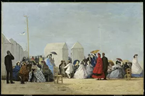 Beach Near Trouville, 1864 (oil on canvas)