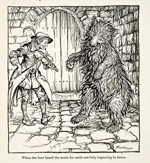 When the bear heard the music he could not help beginning to dance When the bear heard the music he could not help beginning to dance