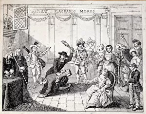 Beaumarchais Gallery: Beaumarchais whipping in Saint Lazare - scene of fustigation by Beaumarchais
