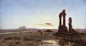 A Bedouin Encampment by a Ruined Temple (oil on canvas) A Bedouin Encampment by a Ruined Temple (oil on canvas)