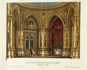 The bedroom of Elmiro. Scenography for the opera Otello by Gioacchino Rossini The bedroom of Elmiro. Scenography for the opera Otello by Gioacchino Rossini