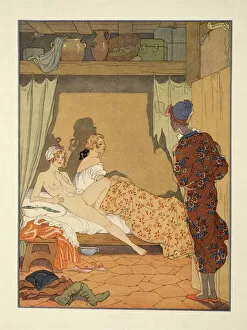 Scandal Gallery: Bedroom Scene, illustration from Les Liaisons Dangereuses by Pierre Choderlos de Laclos (1741-1803)