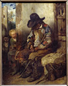 A beggar with his recipe Painting by Alexandre Gabriel Decamps (1803-1860) 1833 Sun A beggar with his recipe Painting by Alexandre Gabriel Decamps (1803-1860) 1833 Sun