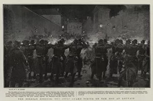 Louvain Gallery: The Belgian Strikes, the Civic Guard firing on the Mob at Louvain (engraving)