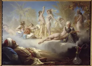 The believer's dream A Muslim asleep after smoking the narguile dream of oriental The believer's dream A Muslim asleep after smoking the narguile dream of oriental