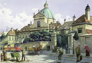 Below the Belvedere Palace in Vienna (w/c on paper) Below the Belvedere Palace in Vienna (w/c on paper)