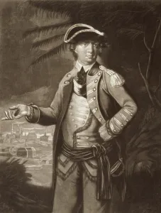 Benedict Arnold, after a portrait of 1766 with Quebec in the background (litho) Benedict Arnold, after a portrait of 1766 with Quebec in the background (litho)
