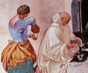 Benedict told the monks where and when they ate outside the monastery Detail Cloister Benedict told the monks where and when they ate outside the monastery Detail Cloister