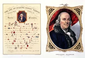 Benjamin Franklin (1706-90) 1847 (colour litho) (see also 210044) Benjamin Franklin (1706-90) 1847 (colour litho) (see also 210044)