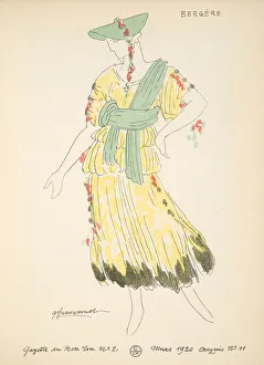 Bergere, from a Collection of Fashion Plates, 1920 (pochoir print) Bergere, from a Collection of Fashion Plates, 1920 (pochoir print)