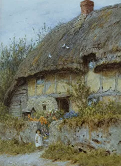 Allingham Gallery: A Berkshire Cottage (watercolour with scratching out)