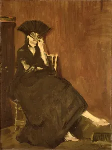 Berthe Morisot (1841-95) with a Fan, 1872 (oil on canvas) Berthe Morisot (1841-95) with a Fan, 1872 (oil on canvas)