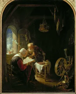 The Bible Lesson, or Anne and Tobias (oil on panel) The Bible Lesson, or Anne and Tobias (oil on panel)