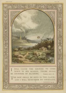 Bible, rain showers and rainbows, Ezekiel, Genesis (chromolitho) Bible, rain showers and rainbows, Ezekiel, Genesis (chromolitho)