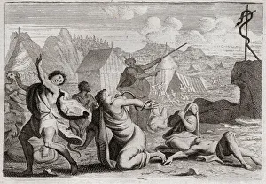 Bible of Royaumont, Old Testament: Brasen Snake. The people murmuting against God Bible of Royaumont, Old Testament: Brasen Snake. The people murmuting against God