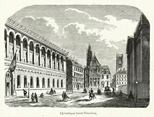 Central Library Gallery: Bibliotheque Sainte Genevieve (engraving)