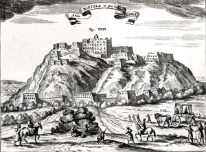 Bietala, fortress of Lama the Great, Kingdom of Lhassa, illustration from La Bietala, fortress of Lama the Great, Kingdom of Lhassa, illustration from La